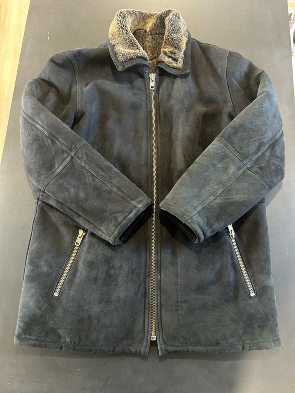 Danier Men's Genuine Leather Sheepskin Lined Coat